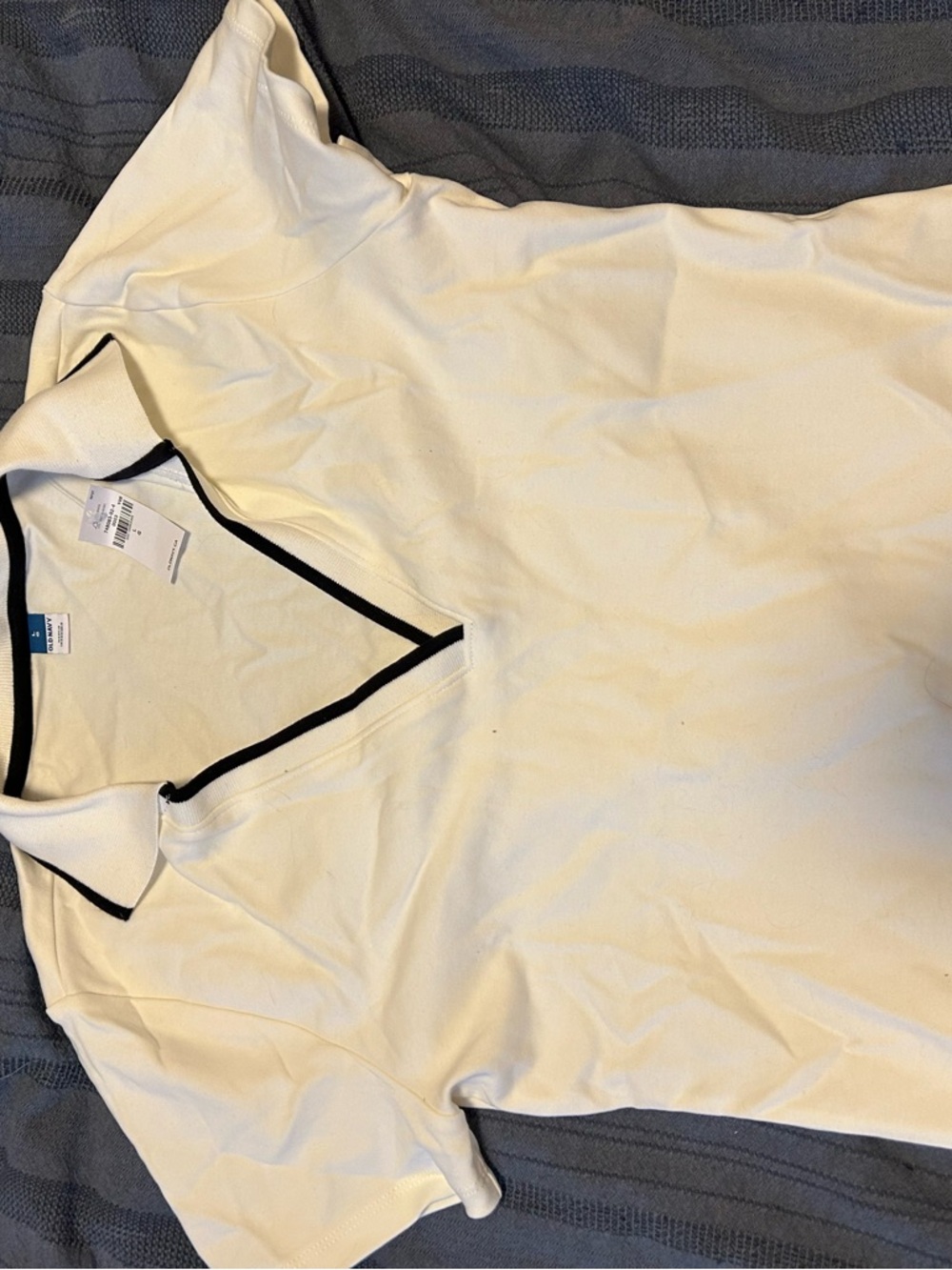 Old Navy White Top with Black Trim